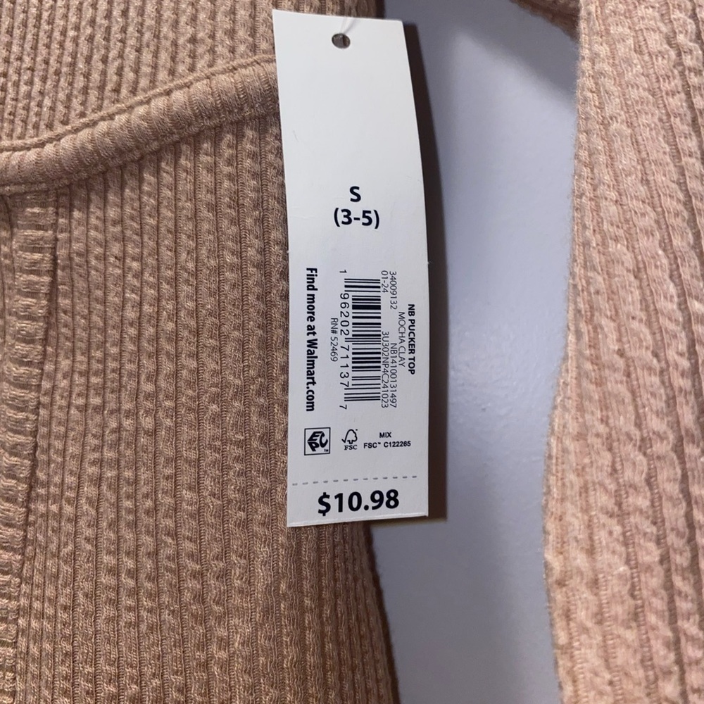 Tan Ribbed Long Sleeve Top - Picture 4 of 6